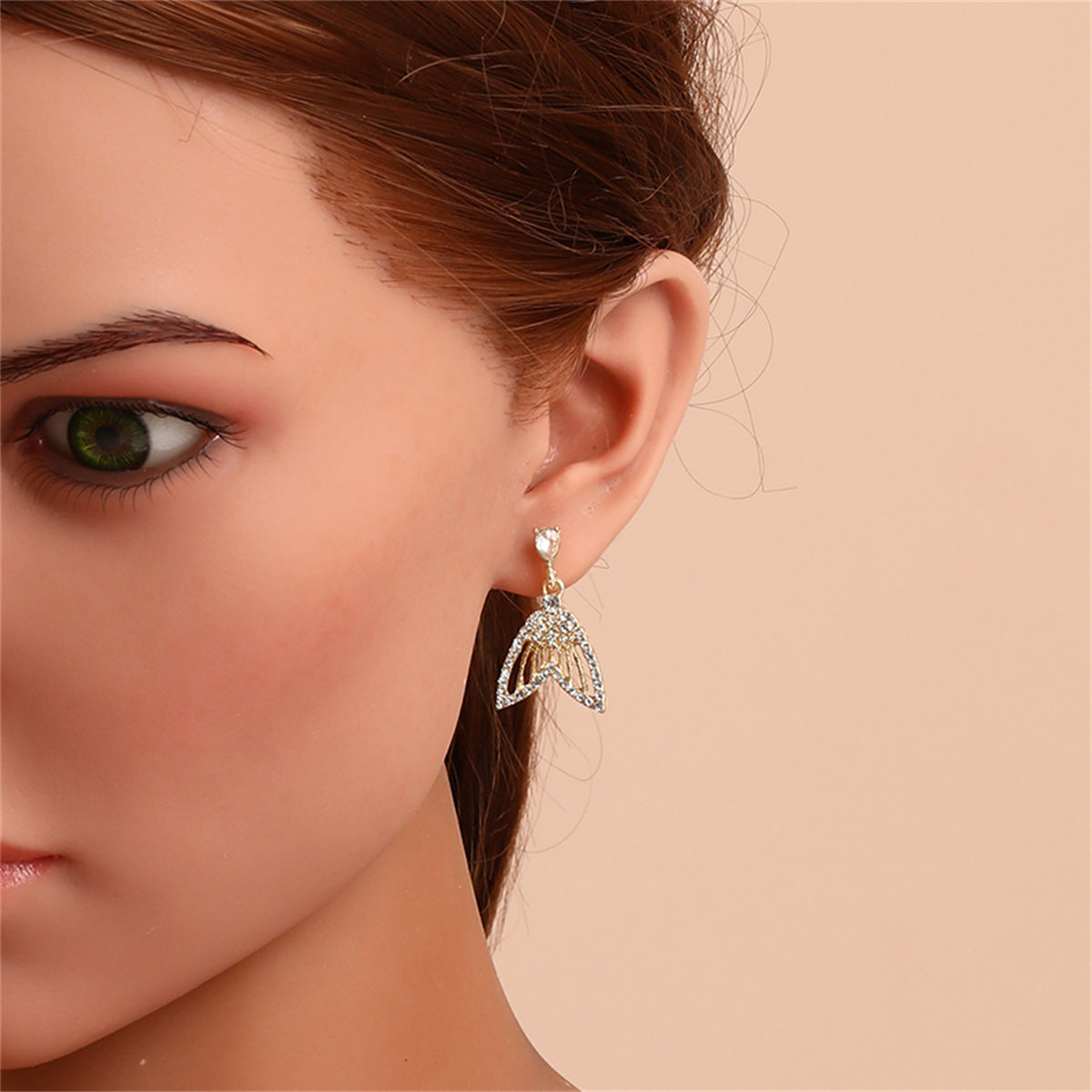 Cubic Zirconia & Crystal Fishtail Drop Earrings