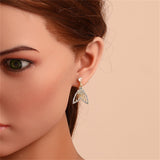 Cubic Zirconia & Crystal Fishtail Drop Earrings