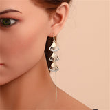 Quartz & Cubic Zirconia Fans Asymmetrical Threader Earrings