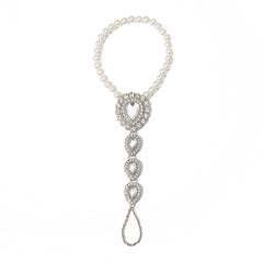 Crystal & Cubic Zirconia Teardrop Ankle-To-Toe Anklet