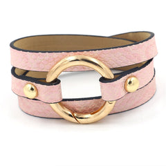 Pink Polyurethane & 18K Gold-Plated Serpentine Wrap Bracelet