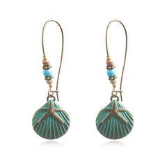 Howlite & 18K Gold-Plated Shell Starfish Drop Earrings