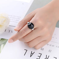 Black Princess-Cut Ring