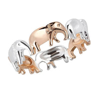 Rose Goldtone & Silvertone Elephant Ring
