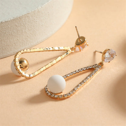 Crystal and Cubic Zirconia Teardrop Earrings, drop earrings for women, dainty minimalist design, lifestyle look