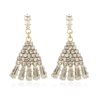 Cubic Zirconia & Crystal Skirt Drop Earrings