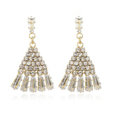 Cubic Zirconia & Crystal Skirt Drop Earrings