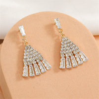 Cubic Zirconia & Crystal Skirt Drop Earrings