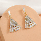 Cubic Zirconia & Crystal Skirt Drop Earrings