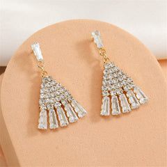 Cubic Zirconia & Crystal Skirt Drop Earrings