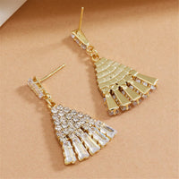 Cubic Zirconia & Crystal Skirt Drop Earrings
