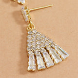 Cubic Zirconia & Crystal Skirt Drop Earrings