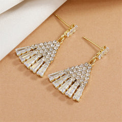 Cubic Zirconia & Crystal Skirt Drop Earrings