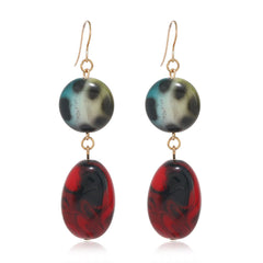 Red Quartz & 18K Gold-Plated Round Oval Drop Earrings