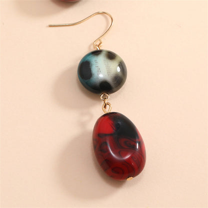 Red Quartz and 18K Gold-Plated Round Oval Drop Earrings, gold drop earrings for women, botanical inspired, styled look