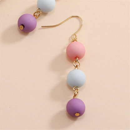 Multicolor Resin and 18K Gold-Plated Stacked Ball Drop Earrings, gold drop earrings for women, styled look