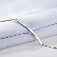 Silvertone Curved Bar Bracelet