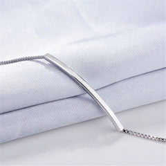 Silver-Plated Curved Bar Bracelet