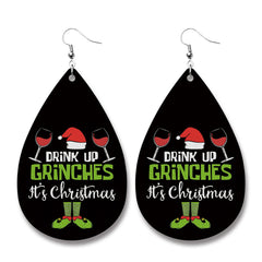 Black & Silver-Plated 'It's Christmas' Drop Earrings