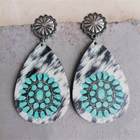 White Wood & Silver-Plated Drop Earrings