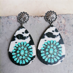 Black Wood & Silver-Plated Drop Earrings
