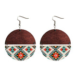 White Multicolor Wood & Silver-Plated Round Drop Earrings