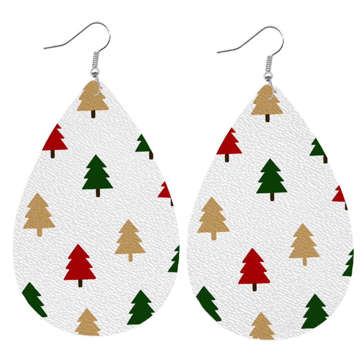White Trees Teardrop Earrings, drop earrings for women, botanical inspired, front view