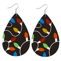 Black String Lights Teardrop Earrings