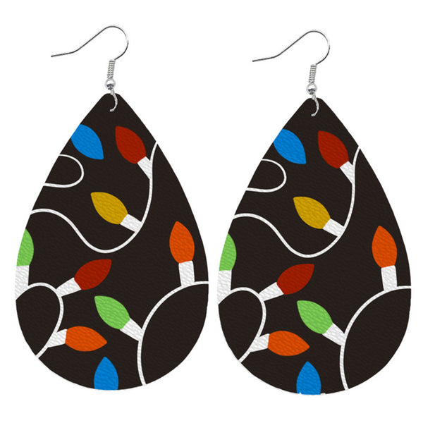 Black String Lights Teardrop Earrings