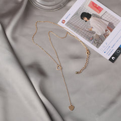 18K Gold-Plated Heart Lariat Necklace