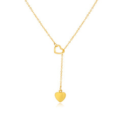 18K Gold-Plated Heart Lariat Necklace