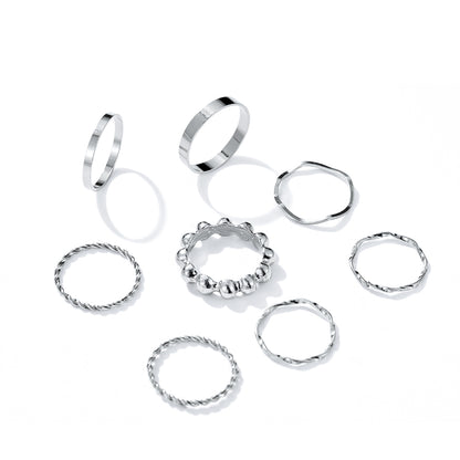 Silver-Plated Twine Ring Set, jewelry gift sets for women, elegant gift for her, styled look