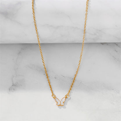 White Shell and 18K Gold-Plated Butterfly Pendant Necklace, gold pendant necklace for women, styled look