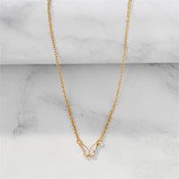 White Shell & 18k Gold-Plated Butterfly Pendant Necklace