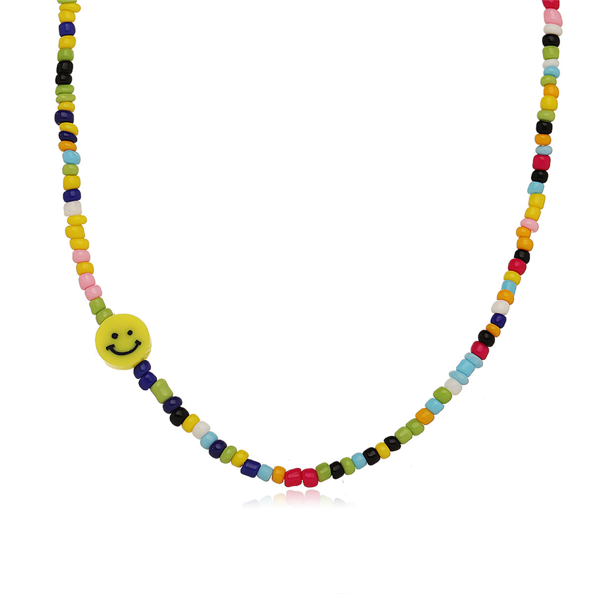 Yellow Howlite & 18K Gold-Plated Smiley Face Beaded Necklace