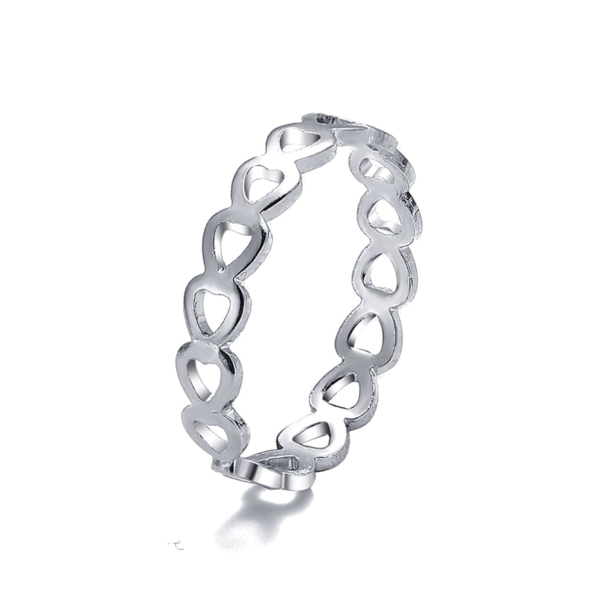 Silver-Plated Heart Link Band