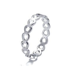 Silver-Plated Heart Link Band