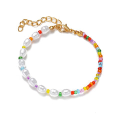 Pearl & Howlite 18K Gold-Plated Multicolor Beaded Bracelet