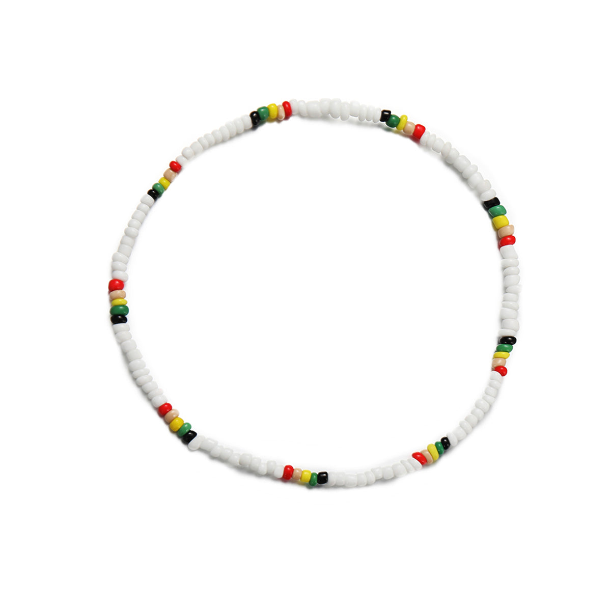 White & Multicolor Teal Howlite Stretch Necklace