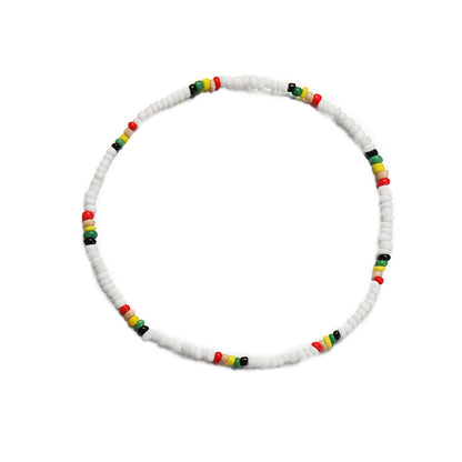 White & Multicolor Teal Howlite Stretch Necklace