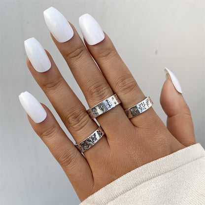 Silver-Plated Botany Band Ring Set, jewelry gift sets for women, everyday style, front view