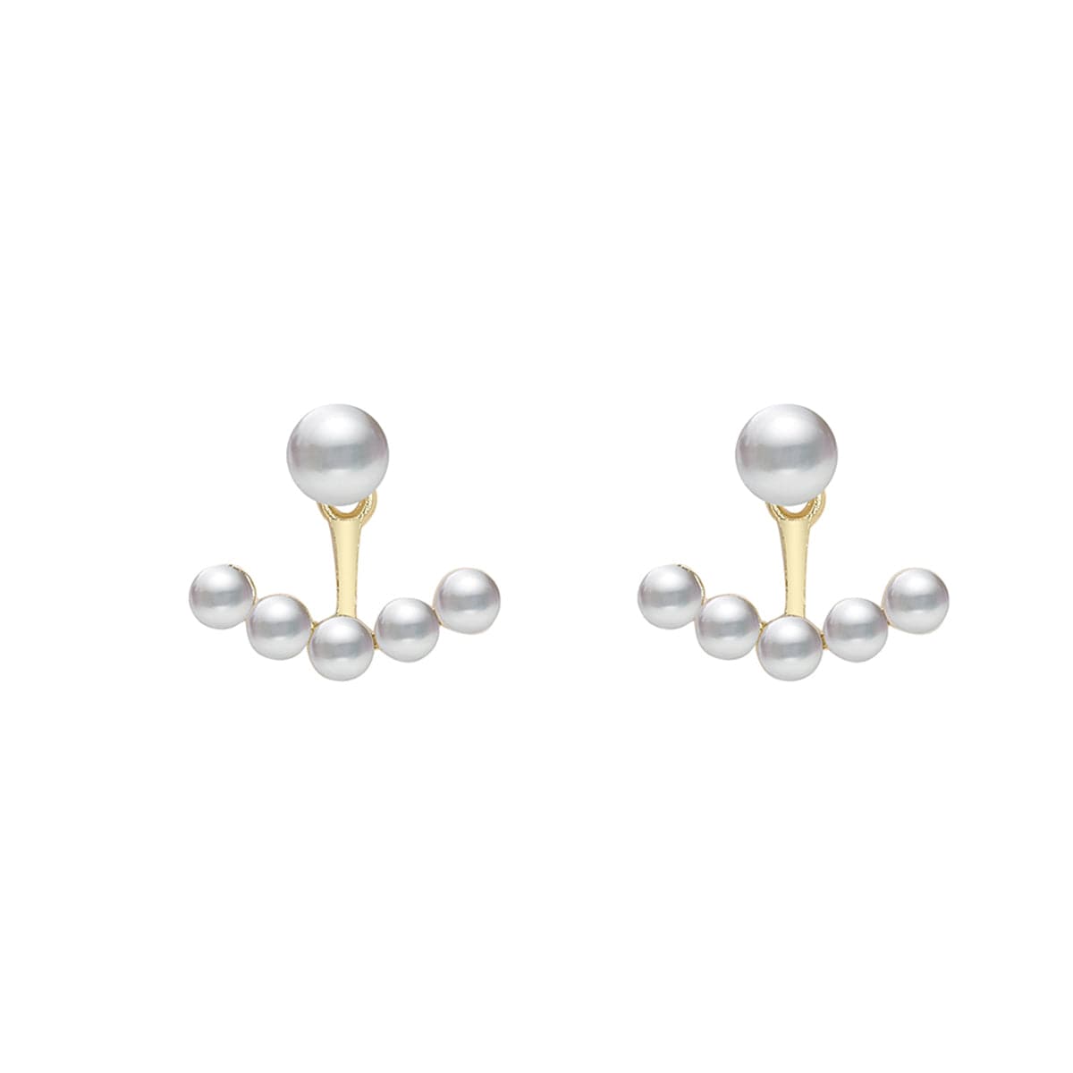 Pearl and 18K Gold-Plated Ear Jackets, vintage-inspired design, side view