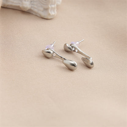 Silver-Plated Drop Ear Jackets, silver drop earrings for women, everyday style, detail close-up