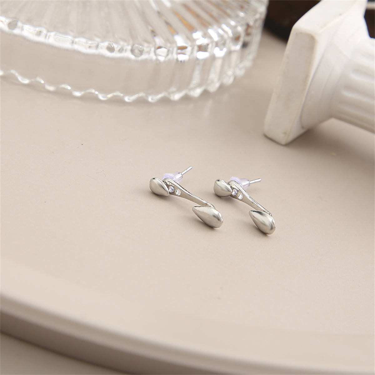 Silver-Plated Drop Ear Jackets, silver drop earrings for women, everyday style, lifestyle look