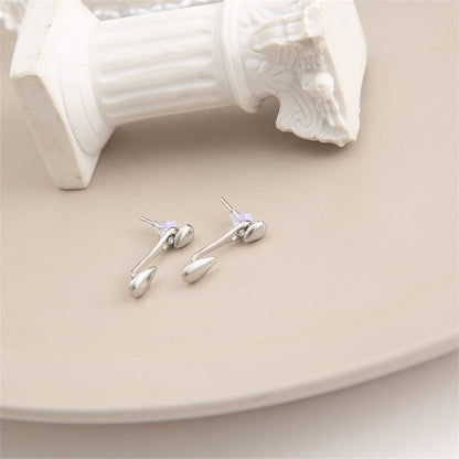 Silver-Plated Drop Ear Jackets, silver drop earrings for women, everyday style, side view
