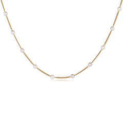 Pearl & 18K Gold-Plated Station Necklace