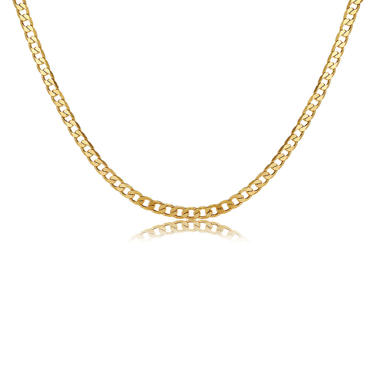 Elegant 18K gold-plated curb chain necklace featuring a delicate small link design, perfect for any occasion.
