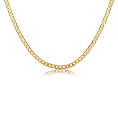 Elegant 18K gold-plated curb chain necklace featuring a delicate small link design, perfect for any occasion.