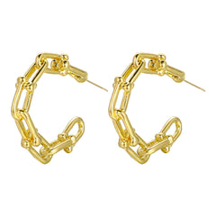 18K Gold-Plated Vachette Clasp Hoop Earrings