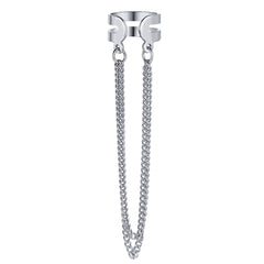 Silver-Plated Layered Chain Ear Cuff